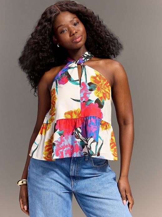 Image number 1 showing, Old Navy x Christopher John Rogers Halter Peplum Top