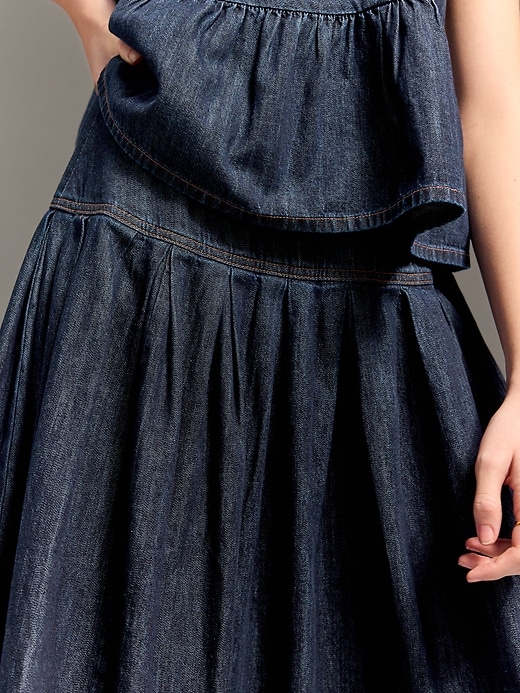 Image number 5 showing, Old Navy x Christopher John Rogers Drop-Waist Jean Midi Skirt