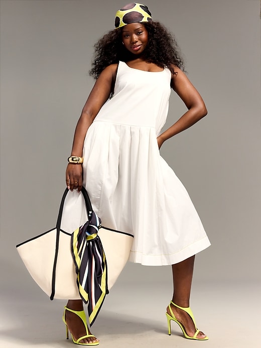 Image number 3 showing, Old Navy x Christopher John Rogers Poplin Drop-Waist Dress