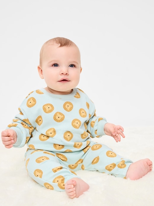 L'image numéro 1 présente Pantalon en coton ouaté ample pour bébé