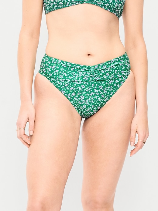 Image number 5 showing, High-Waisted Cinched Bikini Swim Bottoms