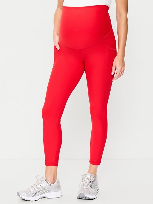 Image number 1 showing, Maternity Full-Panel PowerSoft 7/8 Leggings