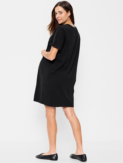 Image number 2 showing, Maternity Vintage Crew-Neck Mini T-Shirt Dress