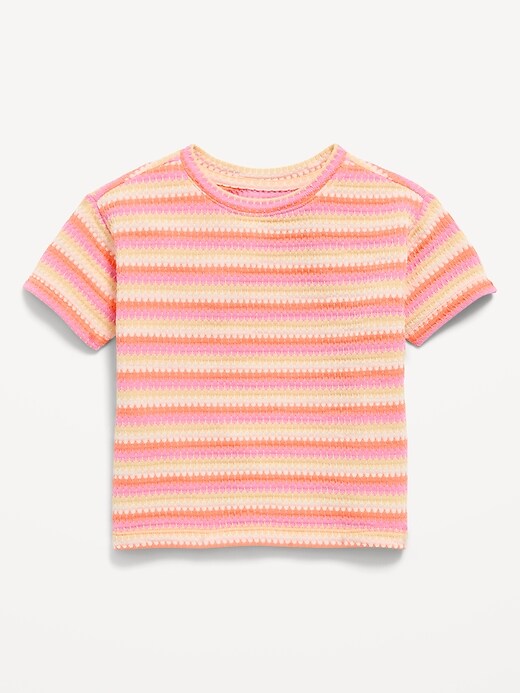 Image number 1 showing, Short-Sleeve Striped Knit Top for Toddler Girls