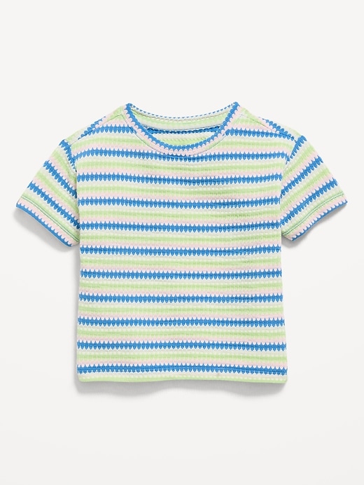 Image number 1 showing, Short-Sleeve Striped Knit Top for Toddler Girls