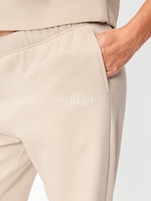 L'image numéro 4 présente Pantalon en molleton à jambe large et taille haute