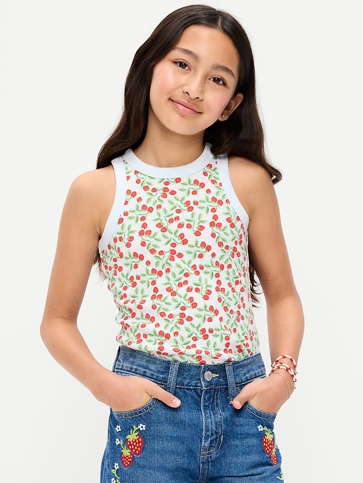 Image number 1 showing, Fitted Ribbed Tank Top for Girls