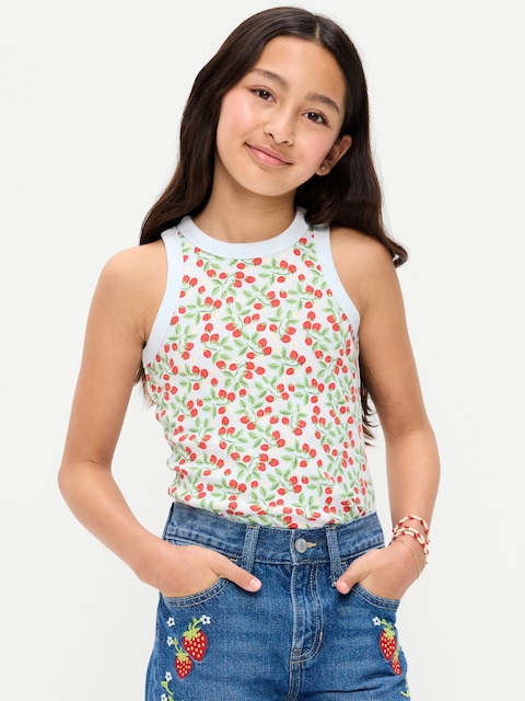 CAMISOLE AJUSTÉE EN TRICOT CÔTELÉ POUR FILLE