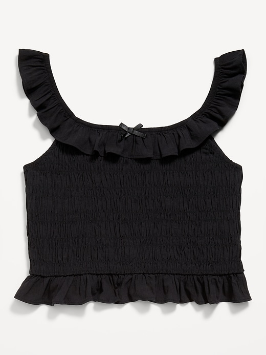 Image number 2 showing, Sleeveless Fitted Ruffled Smocked Top for Girls