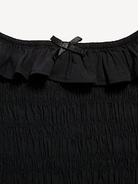 Image number 4 showing, Sleeveless Fitted Ruffled Smocked Top for Girls
