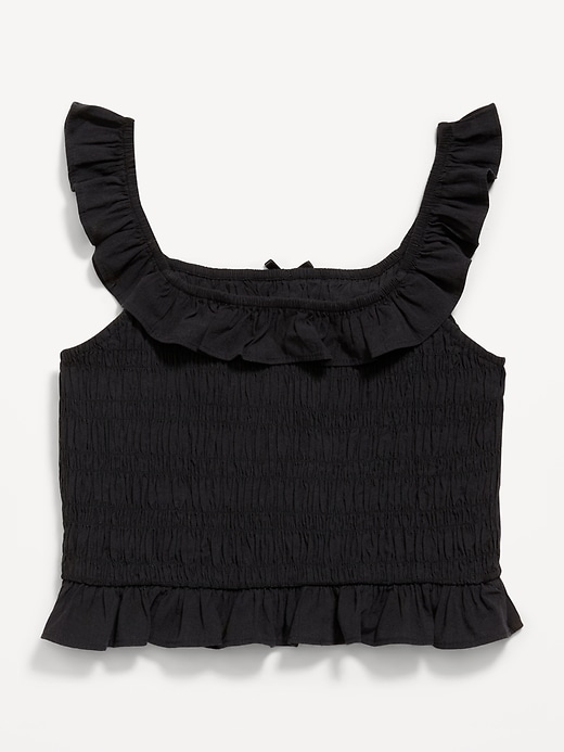 Image number 3 showing, Sleeveless Fitted Ruffled Smocked Top for Girls
