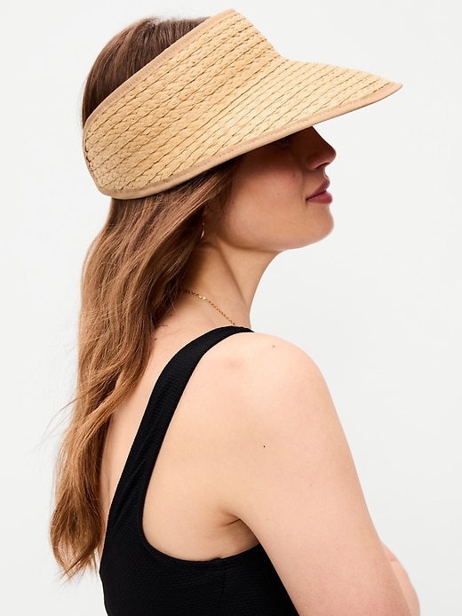 Image number 1 showing, Straw Visor for Women