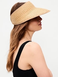Image number 1 showing, Straw Visor for Women