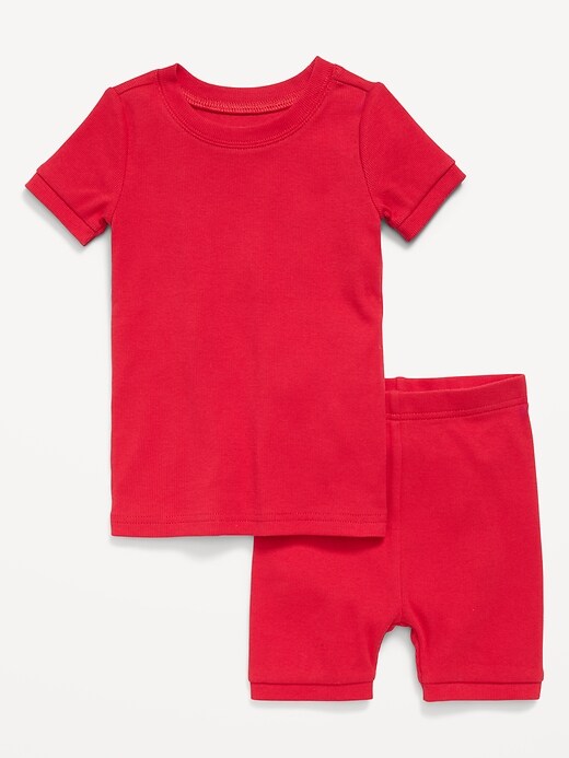 L'image numéro 1 présente Pyjama ajusté en tricot côtelé pour tout-petit et bébé