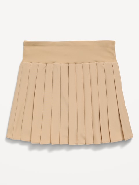 High-Waisted Pleated Performance Skort for Girls