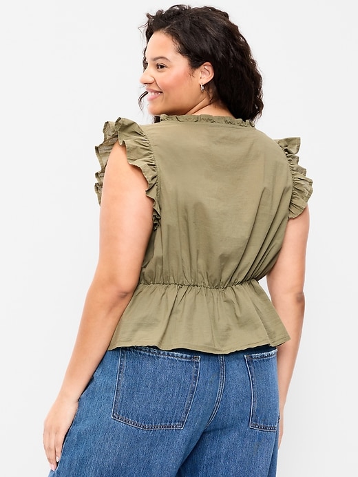 L'image numéro 8 présente Haut brodé à manches flottantes