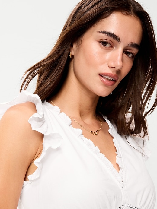 L'image numéro 3 présente Robe mi-longue à col en V et manches flottantes