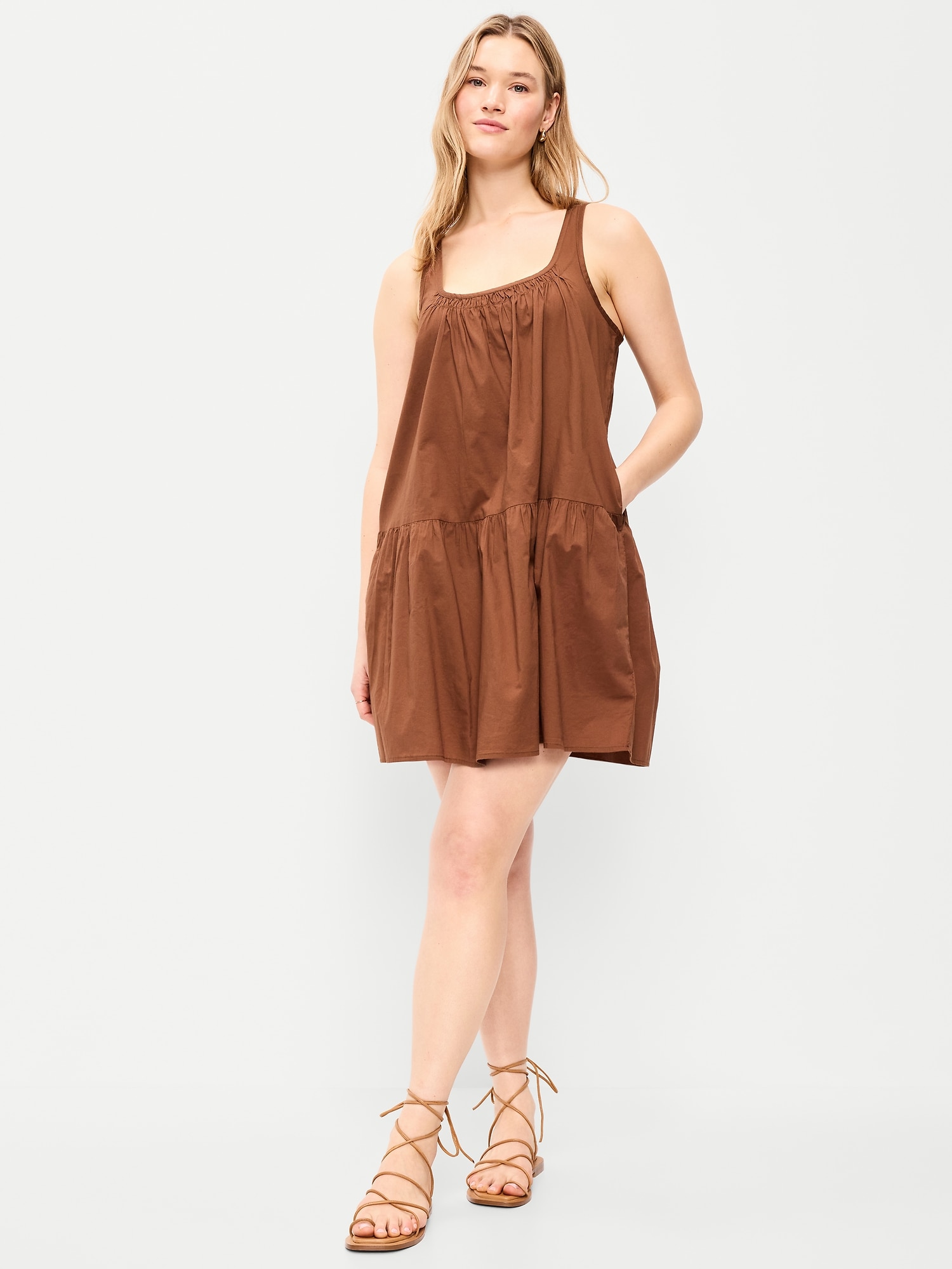 Drop-Waist Swing Mini Dress