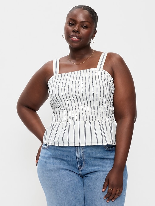 Image number 7 showing, Smocked Peplum Tank Top