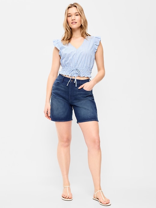L'image numéro 5 présente Short Wow en denim à taille haute, entrejambe de 7 cm