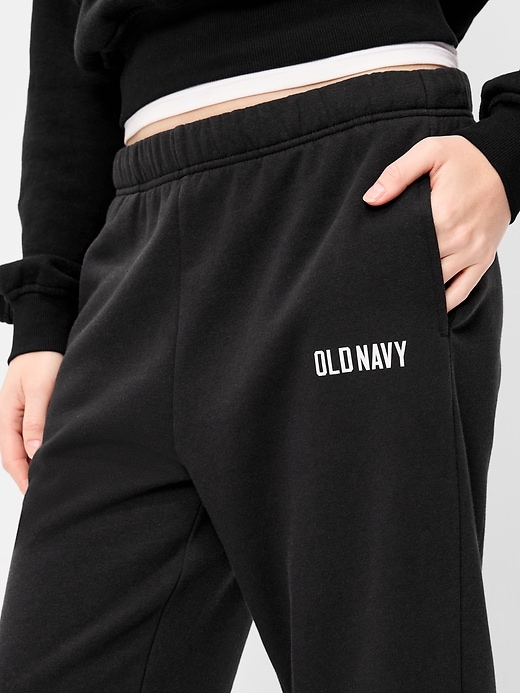 L'image numéro 3 présente Pantalon en coton ouaté à taille haute et cheville cintrée