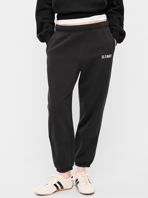 L'image numéro 2 présente Pantalon en coton ouaté à taille haute et cheville cintrée