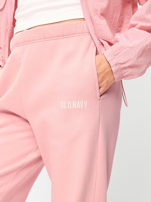 L'image numéro 4 présente Pantalon en coton ouaté à taille haute et cheville cintrée