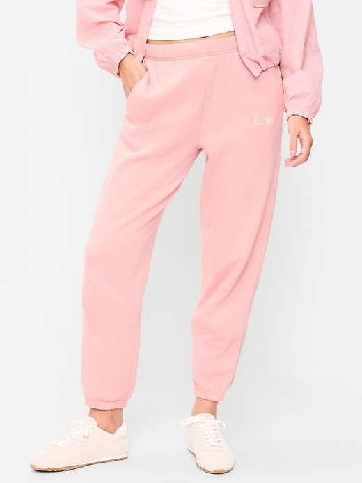L'image numéro 3 présente Pantalon en coton ouaté à taille haute et cheville cintrée