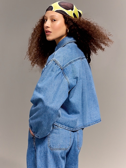 Image number 2 showing, Old Navy x Christopher John Rogers Oversized Button-Down Jean Shirt