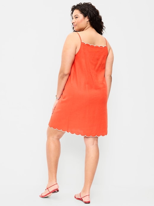 Image number 6 showing, Scalloped-Edge Apron-Neck Mini Shift Dress