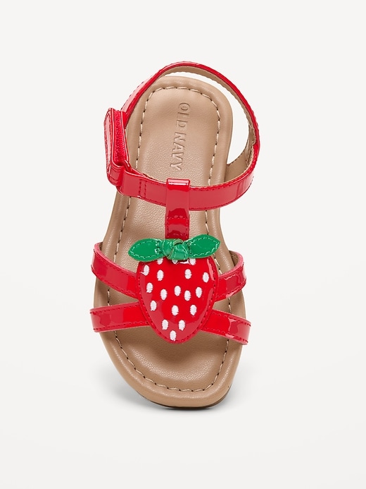 Image number 2 showing, Shiny Faux-Leather Sandals for Toddler Girls