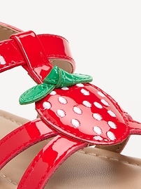 Image number 5 showing, Shiny Faux-Leather Sandals for Toddler Girls