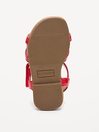 Image number 4 showing, Shiny Faux-Leather Sandals for Toddler Girls