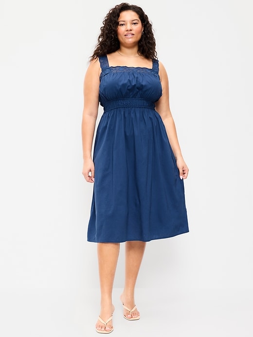 Image number 7 showing, Fit & Flare Smocked-Waist Midi Dress