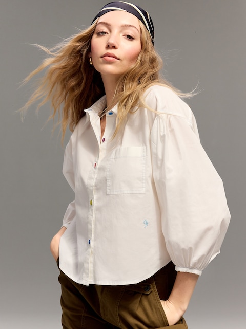 Old Navy x Christopher John Rogers Oversized Button-Down Poplin Shirt