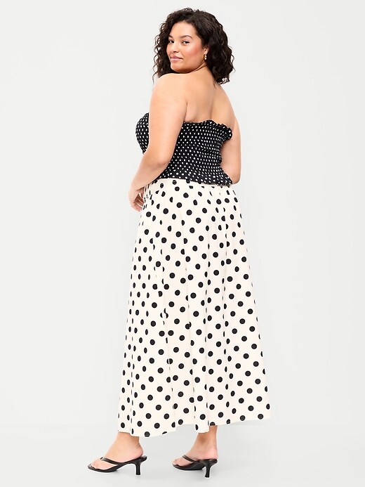 Image number 8 showing, Twill Smocked-Waist Maxi Skirt