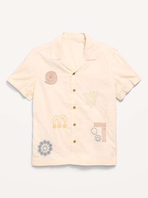 Short-Sleeve Embroidered Shirt for Boys