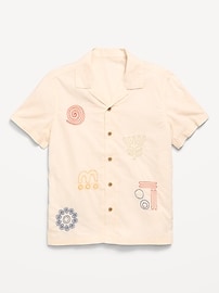 Image number 1 showing, Short-Sleeve Embroidered Shirt for Boys