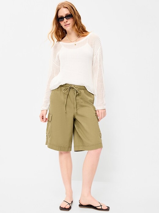 Image number 3 showing, Open-Stitch Cropped Sweater