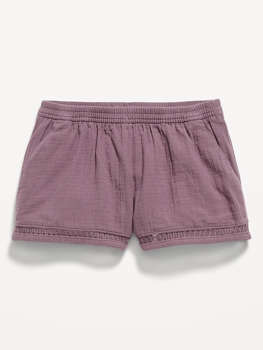 Image number 1 showing, Double-Weave Crochet-Trim Shorts for Girls