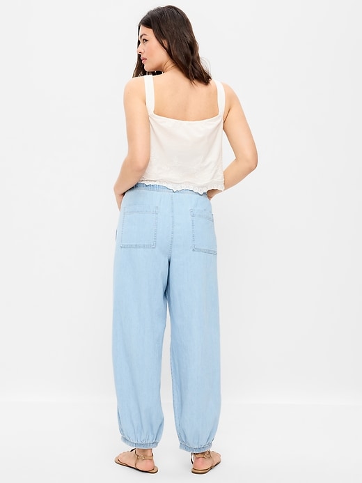 Image number 6 showing, Mid-Rise Pull-On Utility Harem Jeans