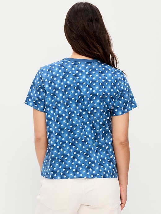 L'image numéro 6 présente T-shirt passe-partout ras du cou à motif