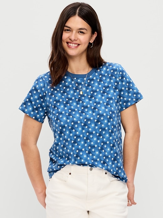 L'image numéro 5 présente T-shirt passe-partout ras du cou à motif