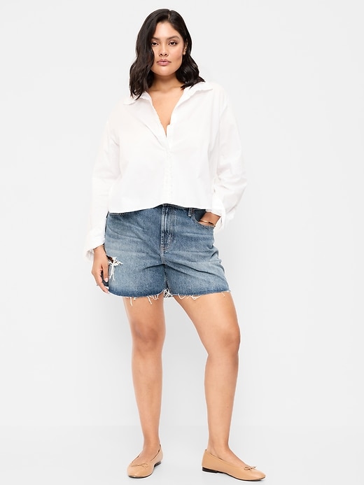 Image number 6 showing, High-Waisted Baggy Shorts -- 5-inch inseam