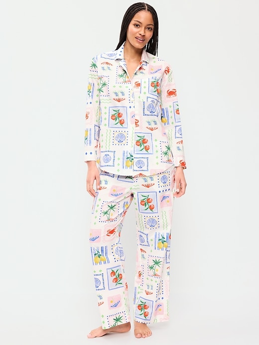 Image number 1 showing, Poplin Pajama Pant Set