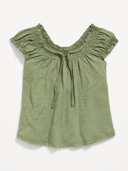 Image number 1 showing, Short-Sleeve Tie-Front Jersey-Knit Top for Girls