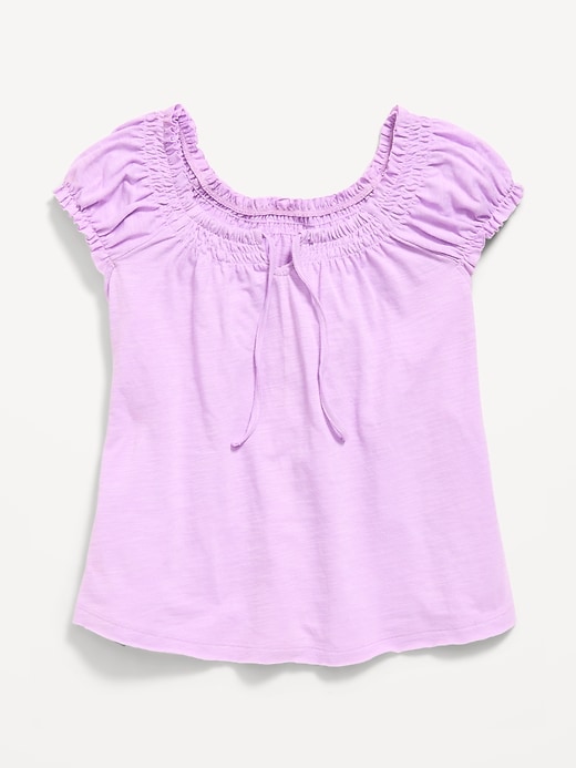 Image number 2 showing, Short-Sleeve Tie-Front Jersey-Knit Top for Girls