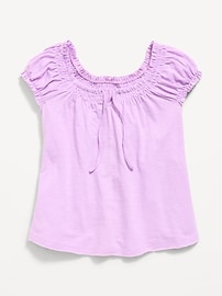 Image number 2 showing, Short-Sleeve Tie-Front Jersey-Knit Top for Girls