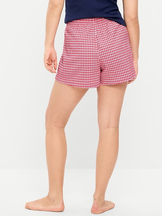 L'image numéro 7 présente Short boxeur de pyjama en tissu gaufré