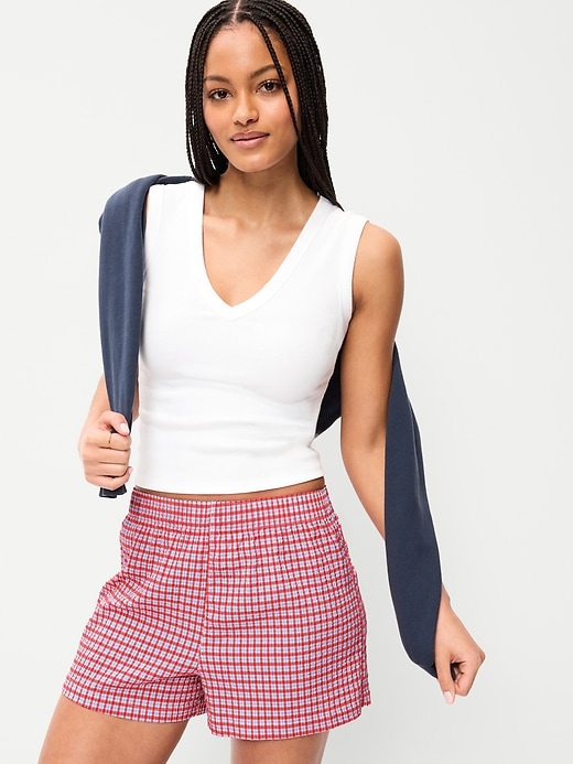 L'image numéro 3 présente Short boxeur de pyjama en tissu gaufré